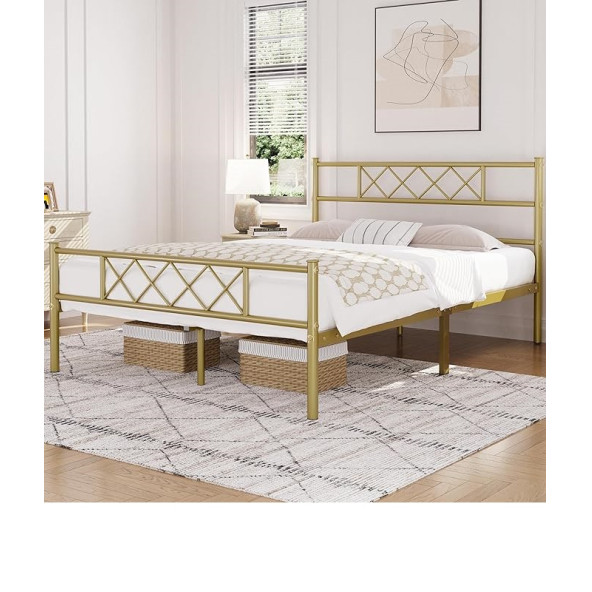 HFT HOME Metal Karyola, Çınar Metal Karyola , Ölçü ve Renk Seçenekli 21 90x190 GOLD