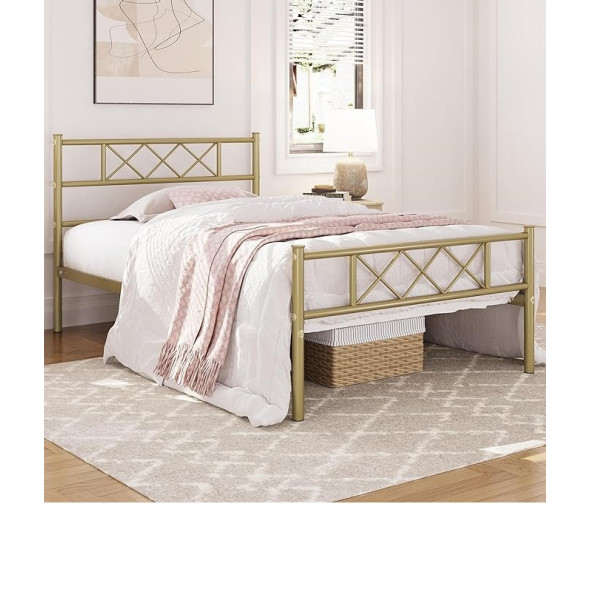 HFT HOME Metal Karyola, Çınar Metal Karyola , Ölçü ve Renk Seçenekli 21 140x200 GOLD