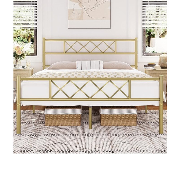 HFT HOME Metal Karyola, Çınar Metal Karyola , Ölçü ve Renk Seçenekli  21 160x200 GOLD - 2