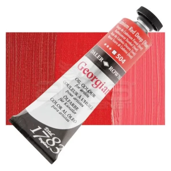 Daler Rowney Georgian Yağlı Boya 225ml 504 Cadmium Red Deep Hue - 1