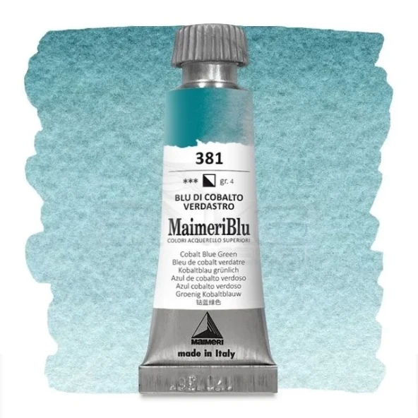 Maimeri Blu Tüp Sulu Boya 12 ml S4 No:381 Cobalt Blue Green