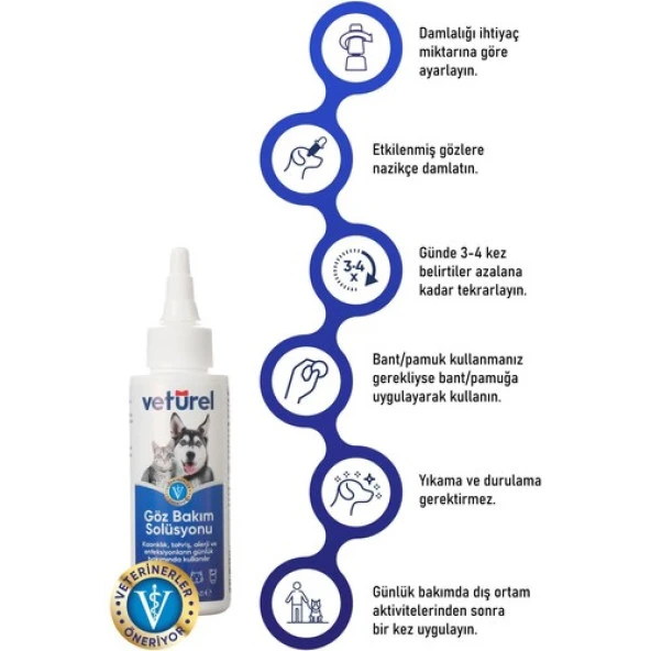 Vetürel Kedi Köpek Göz Bakım Solüsyonu 100 ml - 7