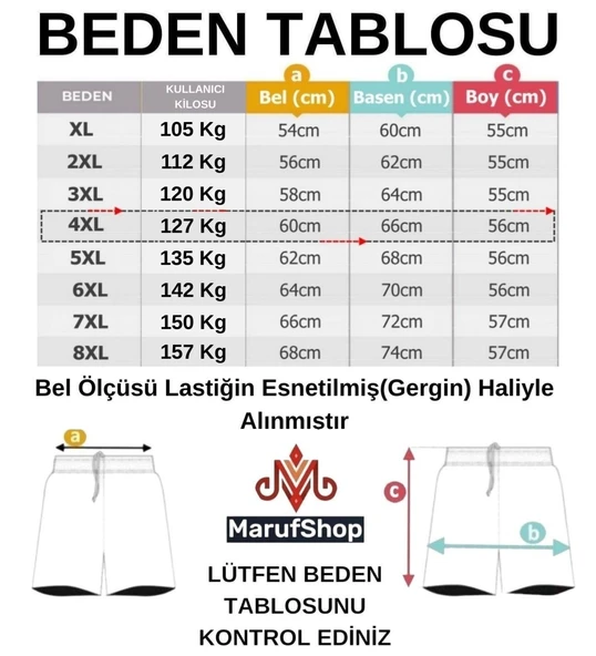 Erkek  Büyük Beden 100-156 Kilo Arası İçin Uygun Kargo Cepli Gabardin Şort Bej - 12