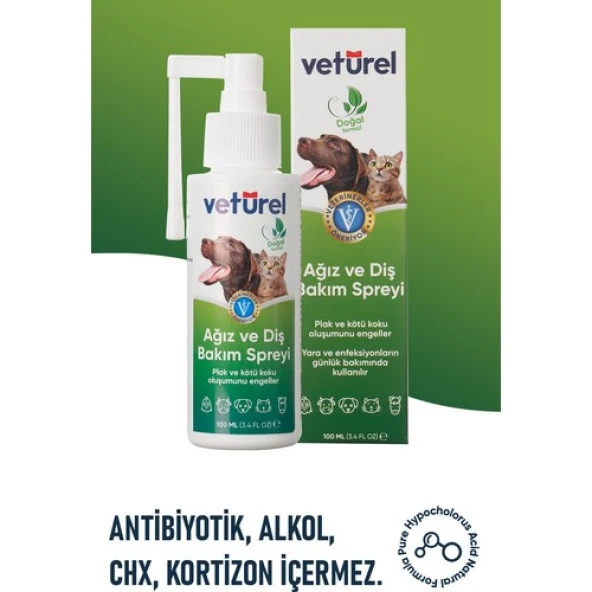 Vetürel Kedi Köpek Ağız ve Diş Bakım Spreyi 100 ml - 4