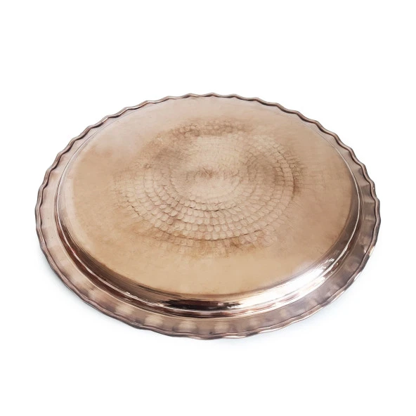 Shark Anatolia Çaldıran El Dövmesi Bakır Yuvarlak Sunum Tepsisi 34 cm - 5