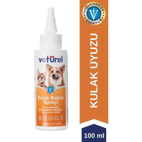 Vetürel Kedi Köpek Kulak bakım Spreyi 100 ml