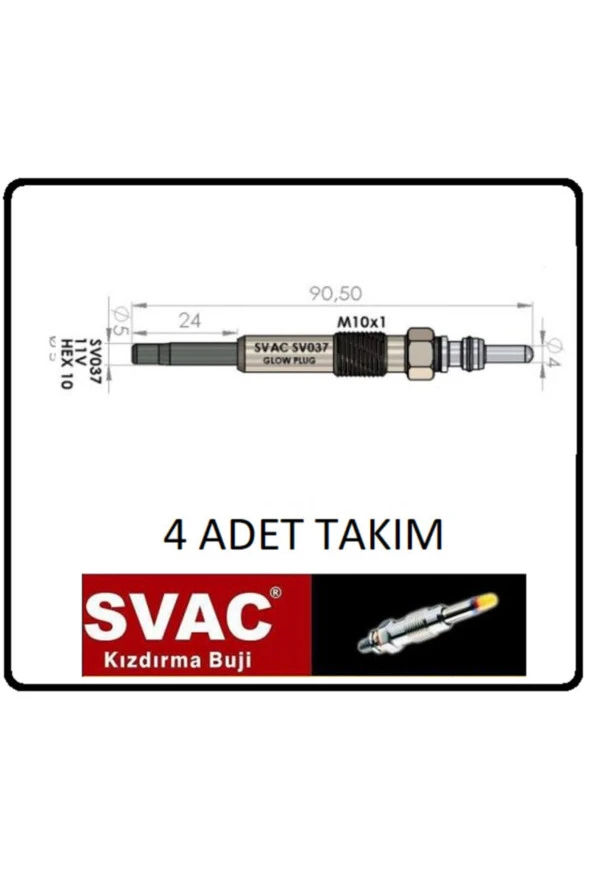 Kızdırma Bujisi Carisma Space Star S40 V40 1.9 Dı -sv037- 4 Ad. Takım Oem No: 8200490950