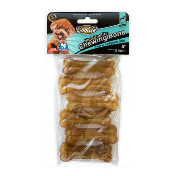 202698 Doglife Press Kemik Naturel 20 Gr 6 Adet