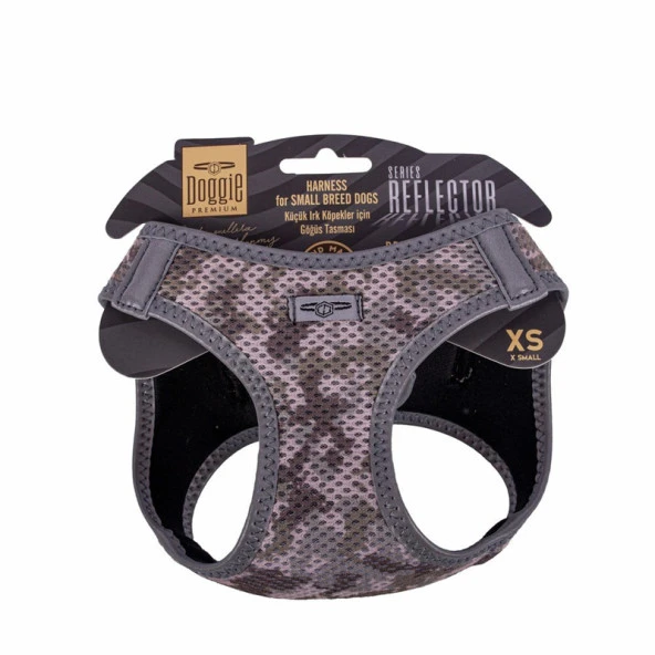 Doggie Havalı Dokuma Reflektör Serisi Köpek Göğüs Tasması Kamuflaj 30-34 Cm XSmall