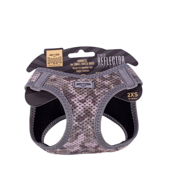Doggie Havalı Dokuma Reflektör Serisi Köpek Göğüs Tasması Kamuflaj 26-30 Cm 2XSmall