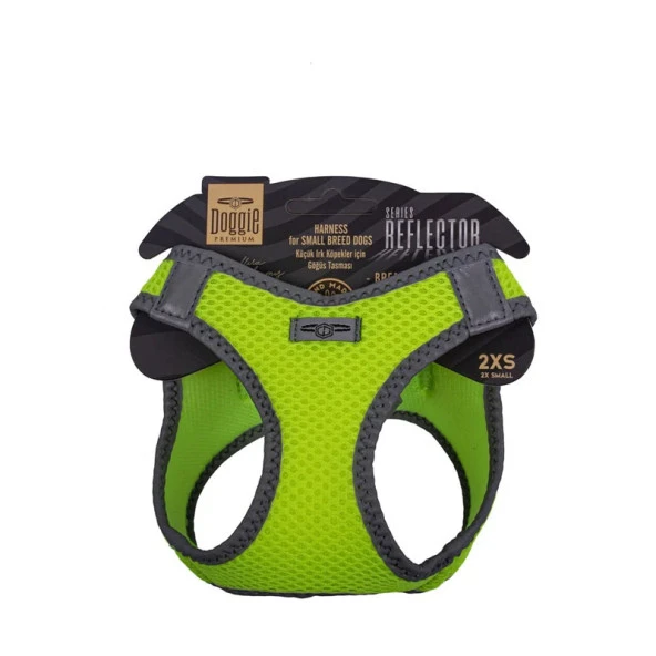 Doggie Havalı Dokuma Reflektör Serisi Köpek Göğüs Tasması Sarı 26-30 Cm 2Xsmall
