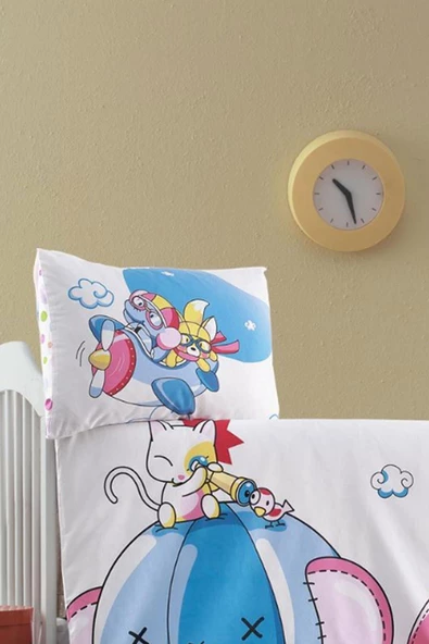 %100 Pamuklu Yeni Doğan Ranforce Bebek Nevresim Takımı - 10