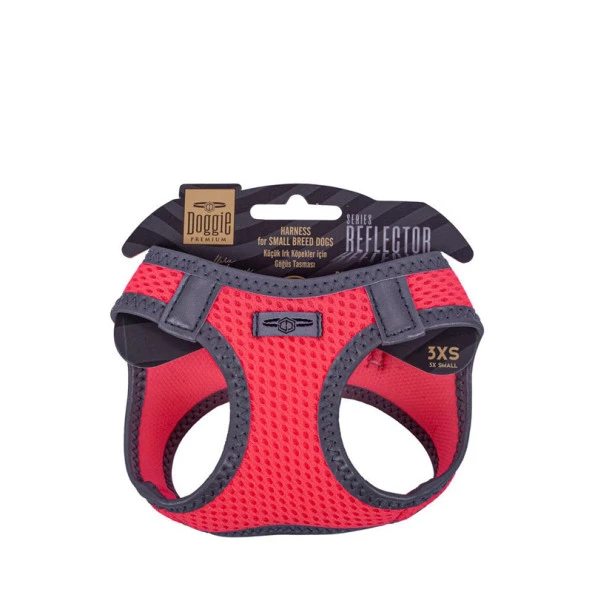 Doggie Havalı Dokuma Reflektör Serisi Köpek Göğüs Tasması Pembe 22-26 Cm 3XSmall