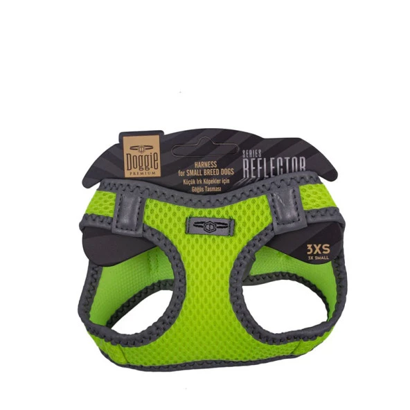 Doggie Havalı Dokuma Reflektör Serisi Köpek Göğüs Tasması Sarı 22-26 Cm 3Xsmall