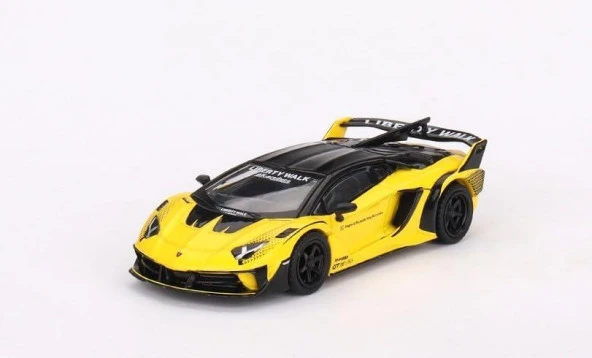 Mini GT 639 LB-Silhouette WORKS Lamborghini Aventador GT EVO Yellow LHD Model Araba