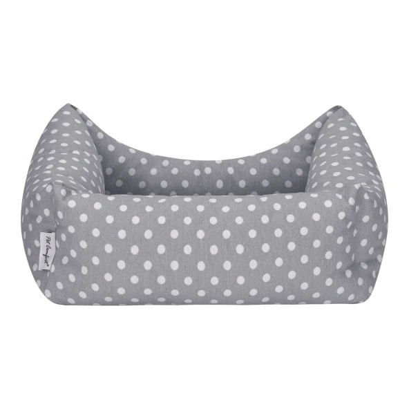 Pet Comfort Uniform Gri Puantiyeli Kedi ve Köpek Yatağı XS 50x40cm - Resim 3