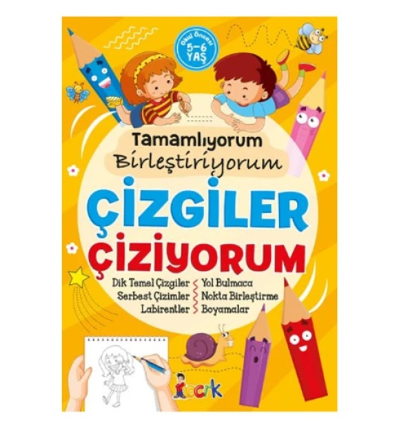 Locrk Çocuk - Tamamlıyorum Çizgiler Çiziyorum 5-6 Yaş