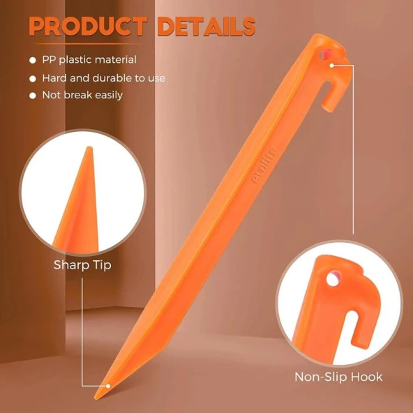 Evolite Arancio ABS Çadır Kazığı -23cm 6 Adet - 3