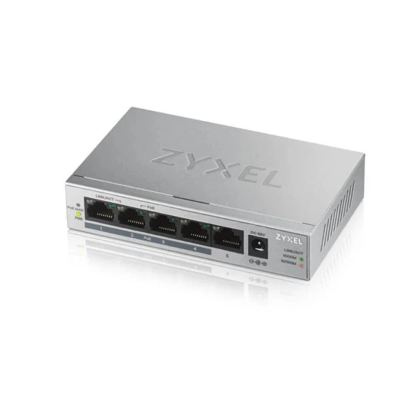 Zyxel 5Port GS1005-HP 4Port PoE60W Gbit Yönetilemez PoE Switch 5Yil Gar.