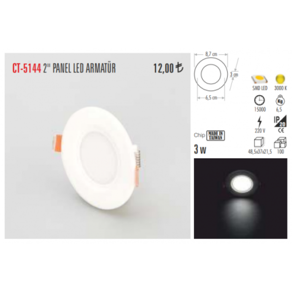 CT-5144 3 W PANEL LED