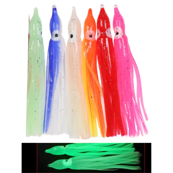 Eagenset Silikon Ahtapot Yapay Yem Olta Takımı, Çapari, Jig, Yapım Malzemesi 9 cm 5 Adet - 3