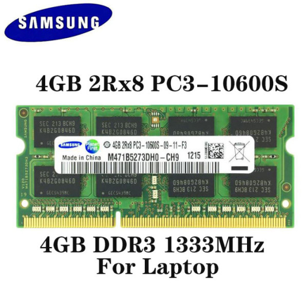 2.EL Samsung M471B5273DH0-CH9 4 GB 2Rx8 PC3-10600S-09-11-F3 1333 MHz DDR3 Notebook Ram
