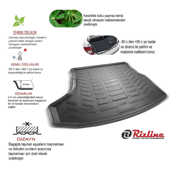 Volkswagen new beetle Bagaj Havuzu Paspası Rizline 1998+ - Resim 3