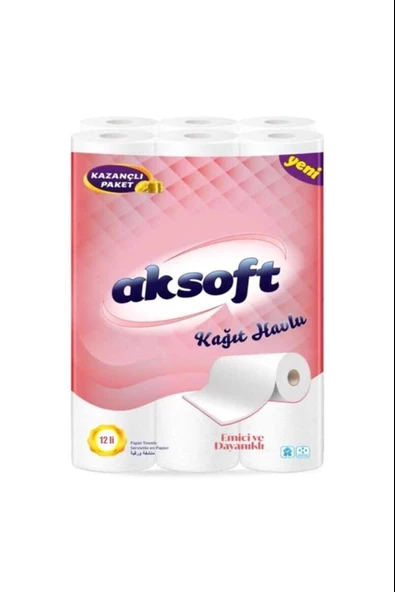 Aksoft Super Beyaz Havlu 12 Lı