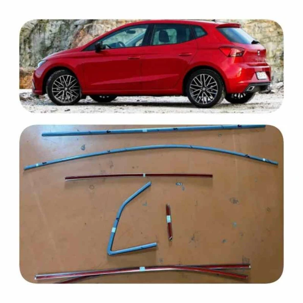 Seat İbiza Uyumlu 14 Parça Krom Cam Çerçeve Çıtası 2022+ Sonrası - Resim 2