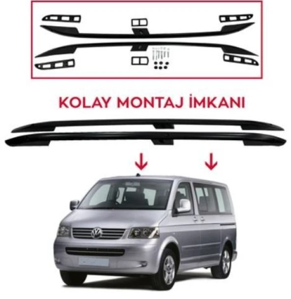 Vw T-5 Tavan Çıtası Uzun Siyah 2003-2015 arası modeller uyumlu