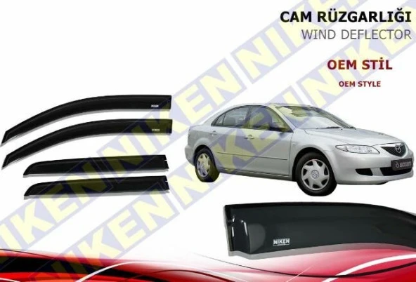 Mazda 6 Cam Rüzgarlığı 2002-2007 Arası Niken (Kromsuz Model)