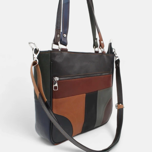 Lederax Hakiki Deri El ve  Omuz Çantası Anne Çantası LD403 - Resim 11