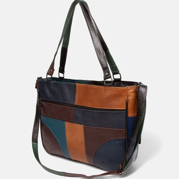 Lederax Hakiki Deri El ve  Omuz Çantası Anne Çantası LD403 - Resim 10