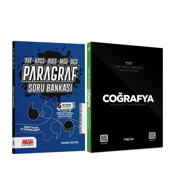Marka TYT Coğrafya ve AKM Dil Bilgisi Soru Bankası Seti 2 Kitap