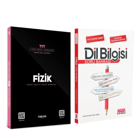 Marka TYT Fizik ve AKM Dil Bilgisi Soru Bankası Seti 2 Kitap
