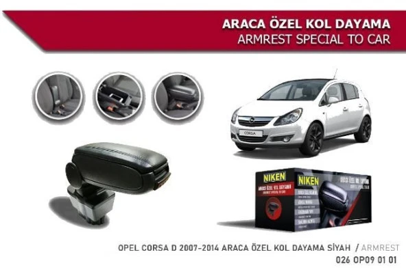 Opel Corsa D Araca Özel Kol Dayama Kolçak 2007-2014 arası Niken