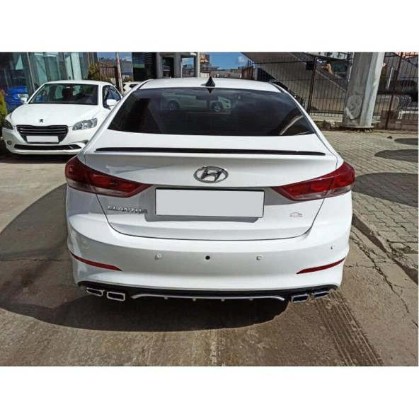 Hyundai Elantra çift eksoz görünümlü difüzör gri 2016 sonrası modeller - 2