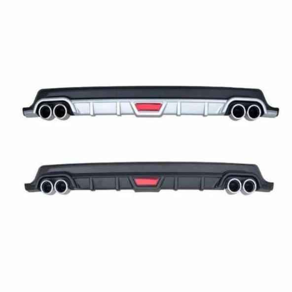 Ford Focus 3 sedan-hb uyumlu arka tampon altı difüzör Gri 2011-2014 arası - Resim 4