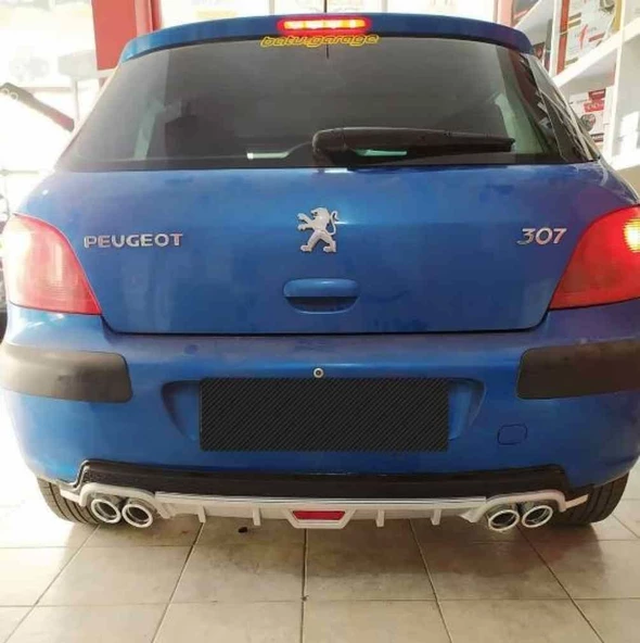 Peugeot 307 uyumlu arka tampon altı difüzör Gri 2001-2008 arası