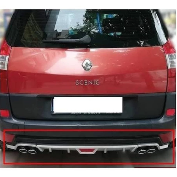 Renault Scenic 1 ve 2 uyumlu arka tampon altı difüzör Siyah 1999-2009 arası