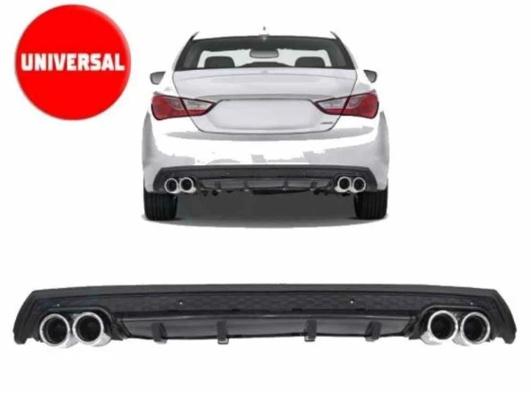 Vw Polo 6R uyumlu arka tampon altı difüzör Siyah 2009-2017 arası - 1