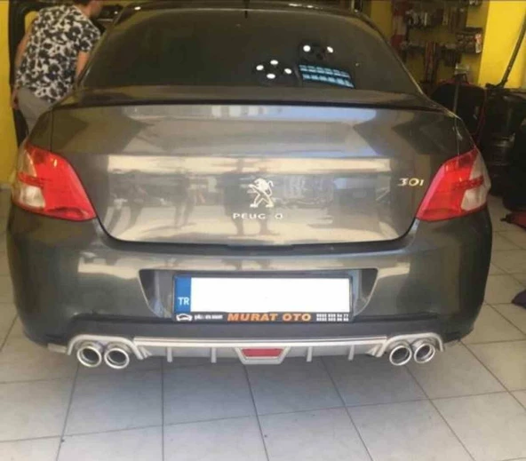 Peugeot 301 uyumlu arka tampon altı difüzör Siyah 2012 sonrası