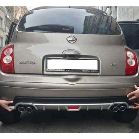 Nissan Micra uyumlu arka tampon altı difüzör Gri tüm modeller