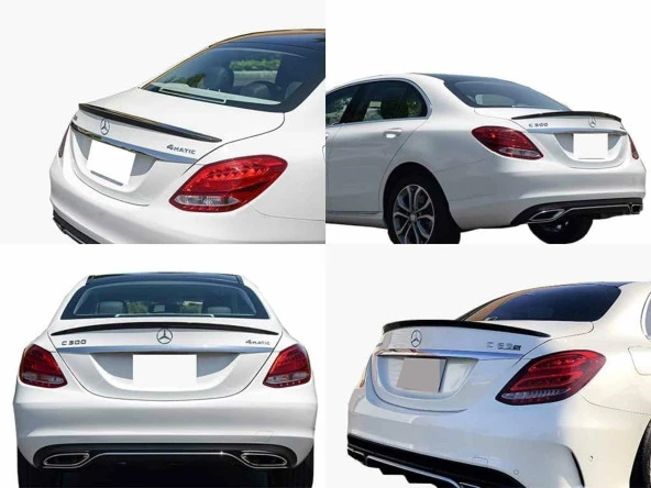 Mercedes w205 boyalı (Pianoblack) spoiler 2015-2021 arası - 3