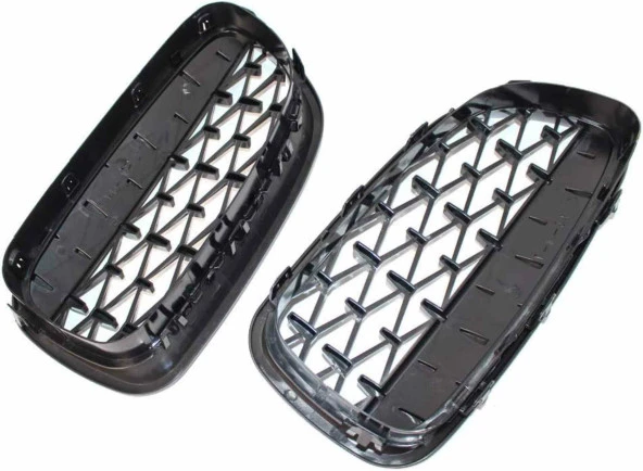 Bmw f10 diamond ön panjur ızgara 2009-2016 arası krom siyah  krom-siyah - 3