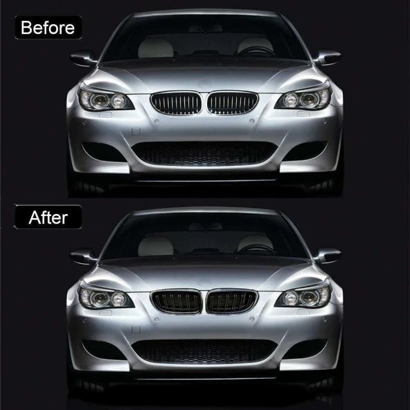 Bmw E60 çift çizgi ön panjur ızgara 2004-2009 arası parlak siyah - Resim 5