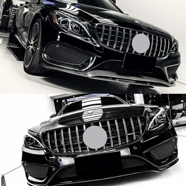 Mercedes C serisi w205 gtr ön panjur ızgara seti krom-siyah 2015-2018 arası