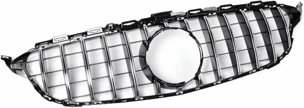 Mercedes C serisi w205 gtr ön panjur ızgara seti krom-siyah 2015-2018 arası - Resim 3