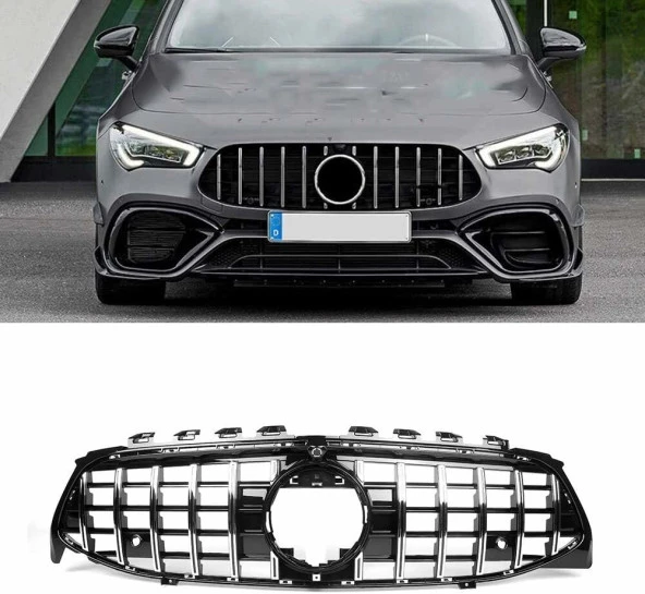 Mercedes Cla w118 gtr ön panjur ızgara seti krom-siyah 2020 sonrası