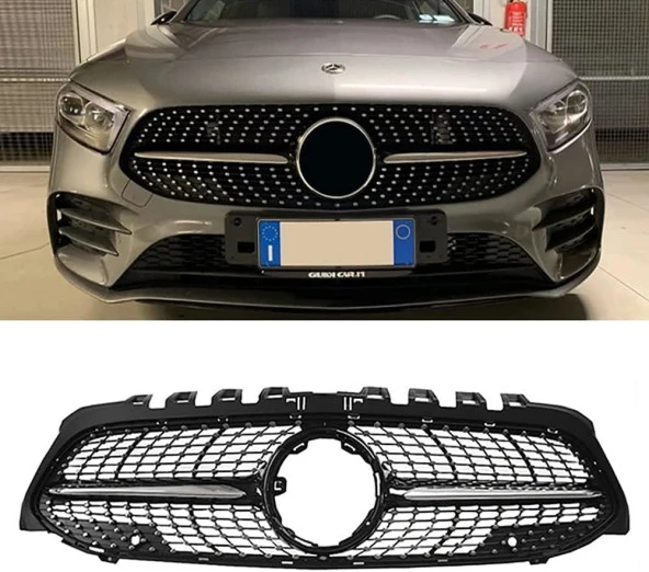 Mercedes w177 diamond ön panjur ızgara seti krom-siyah 2018 sonrası